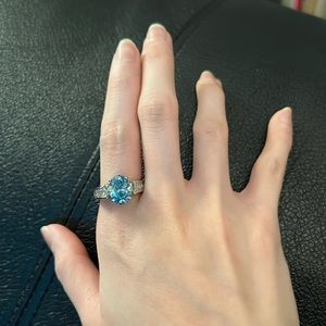 Rare Vintage Platinum Blue Diamond Ring 4.90 CTW